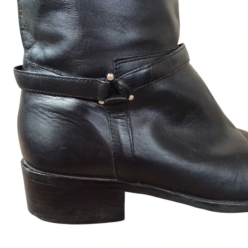 Studio Works The Sharry Boot Black Leather Riding Boots